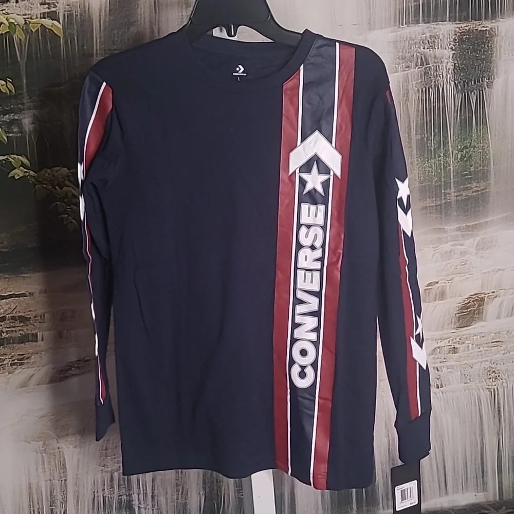 New with tags! Converse Boys Large long sleeve navy knit Tshirt
